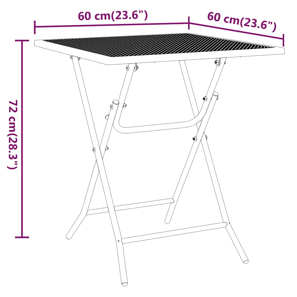 3-tlg. Garten-Essgruppe Streckmetall Anthrazit