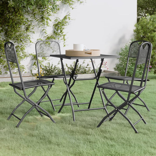 5-tlg. Garten-Essgruppe Streckmetall Anthrazit