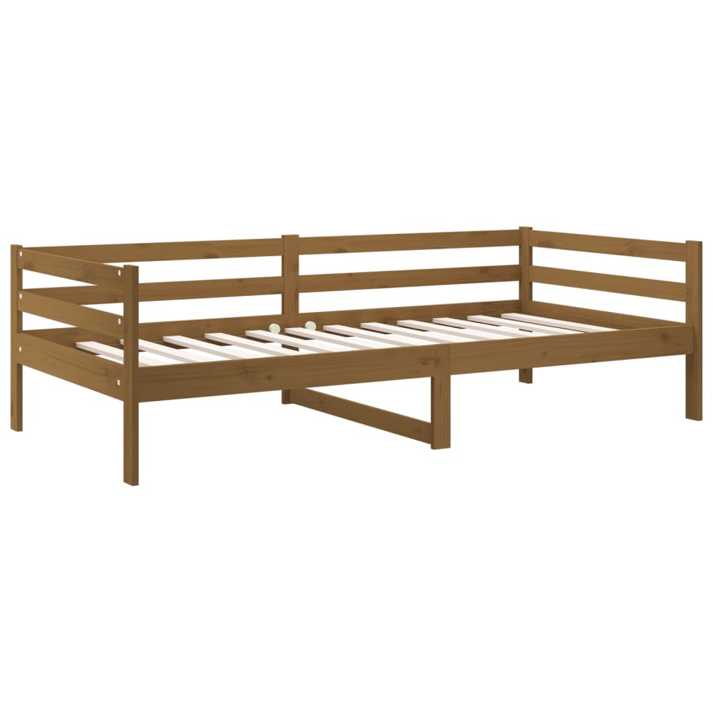 Lit de repos marron miel 90x190 cm en bois de pin massif