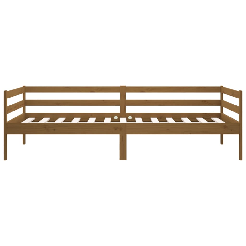 Lit de repos marron miel 90x190 cm en bois de pin massif