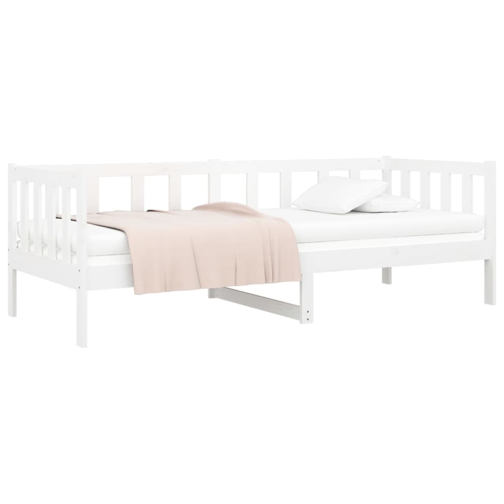 Lit de repos sans matelas blanc 90x190 cm en pin massif