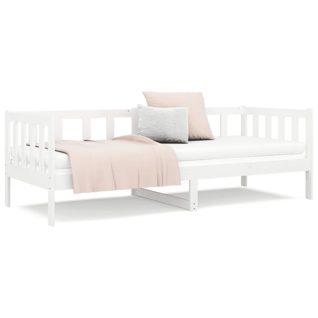 Lit de repos sans matelas blanc 90x190 cm en pin massif