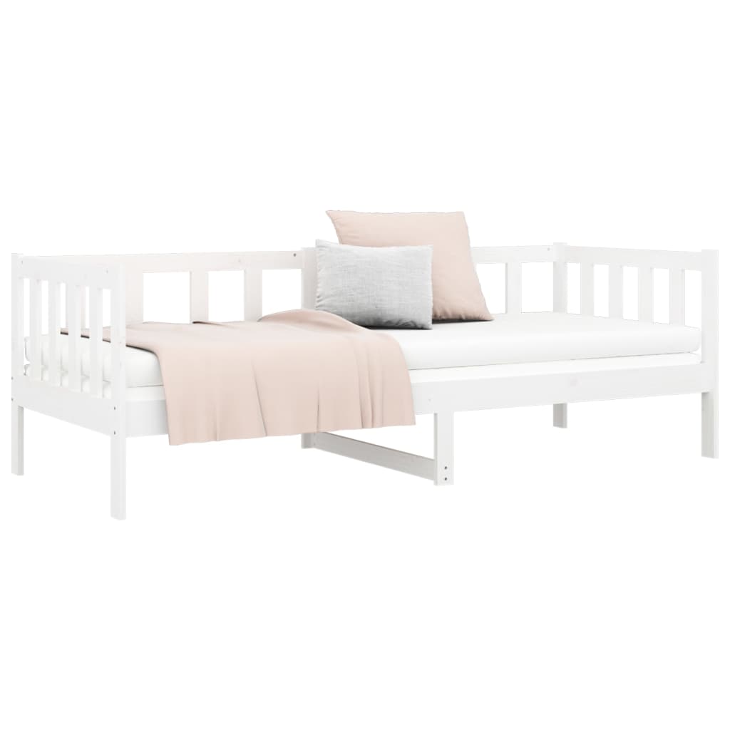 Lit de repos sans matelas blanc 90x190 cm en pin massif