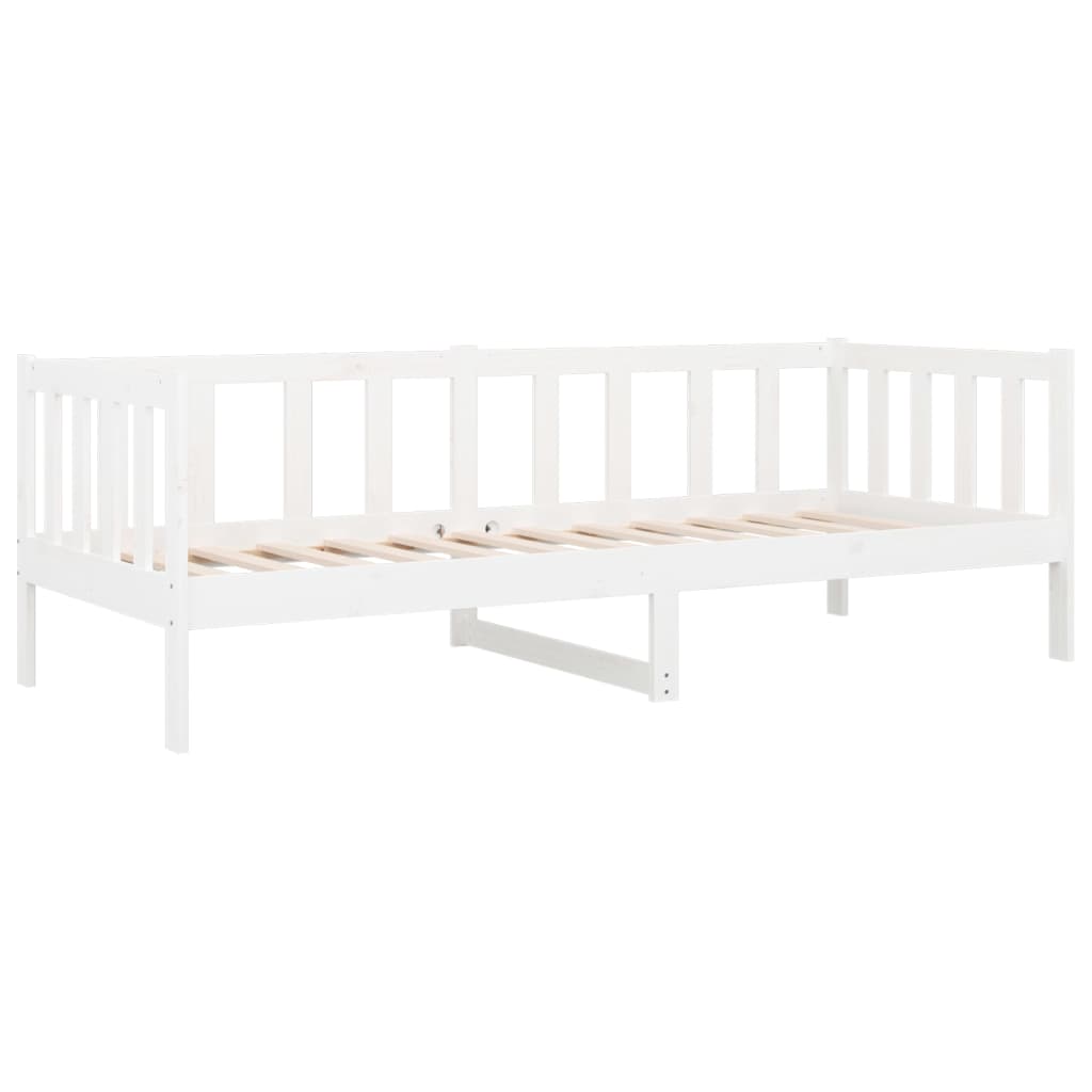 Lit de repos sans matelas blanc 90x190 cm en pin massif