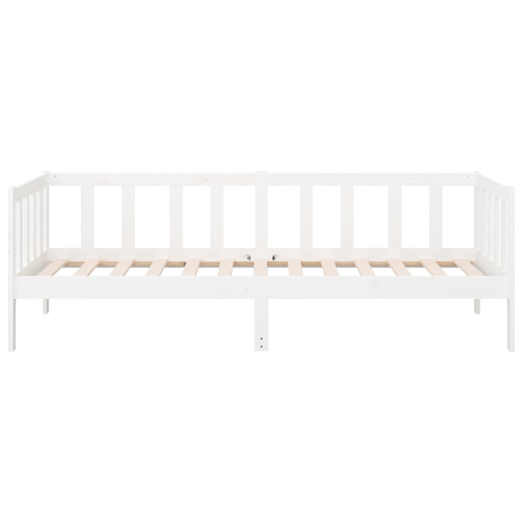 Lit de repos sans matelas blanc 90x190 cm en pin massif