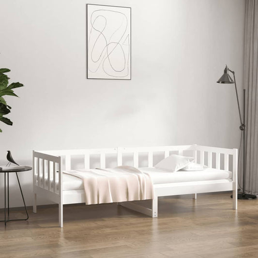 Lit de repos sans matelas blanc 90x190 cm en pin massif