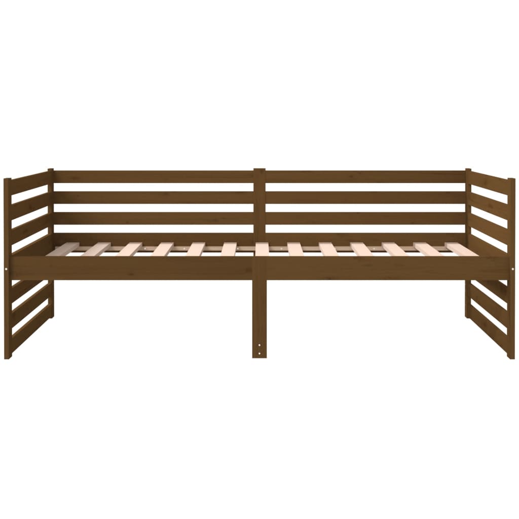 Lit de repos marron miel 90x190 cm en bois de pin massif