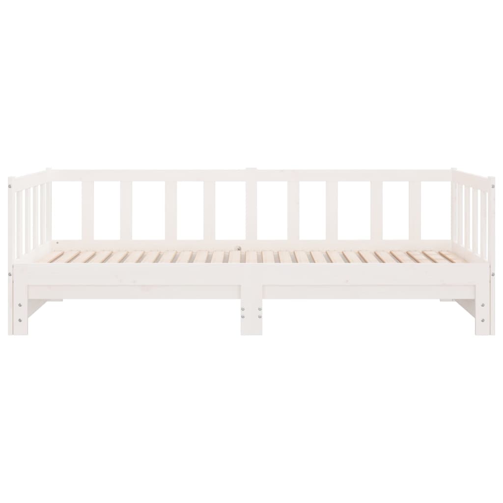 Lit de repos extensible blanc 2x(90x190) cm en bois de pin massif