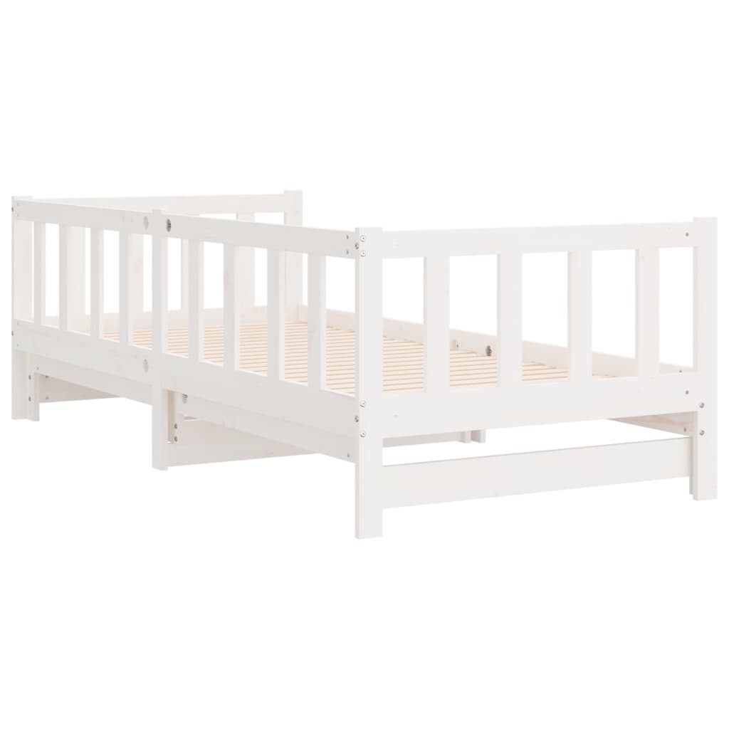 Lit de repos extensible blanc 2x(90x190) cm en bois de pin massif