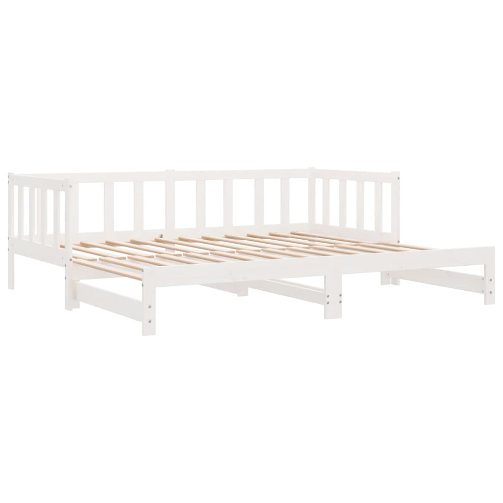 Lit de repos extensible blanc 2x(90x190) cm en bois de pin massif