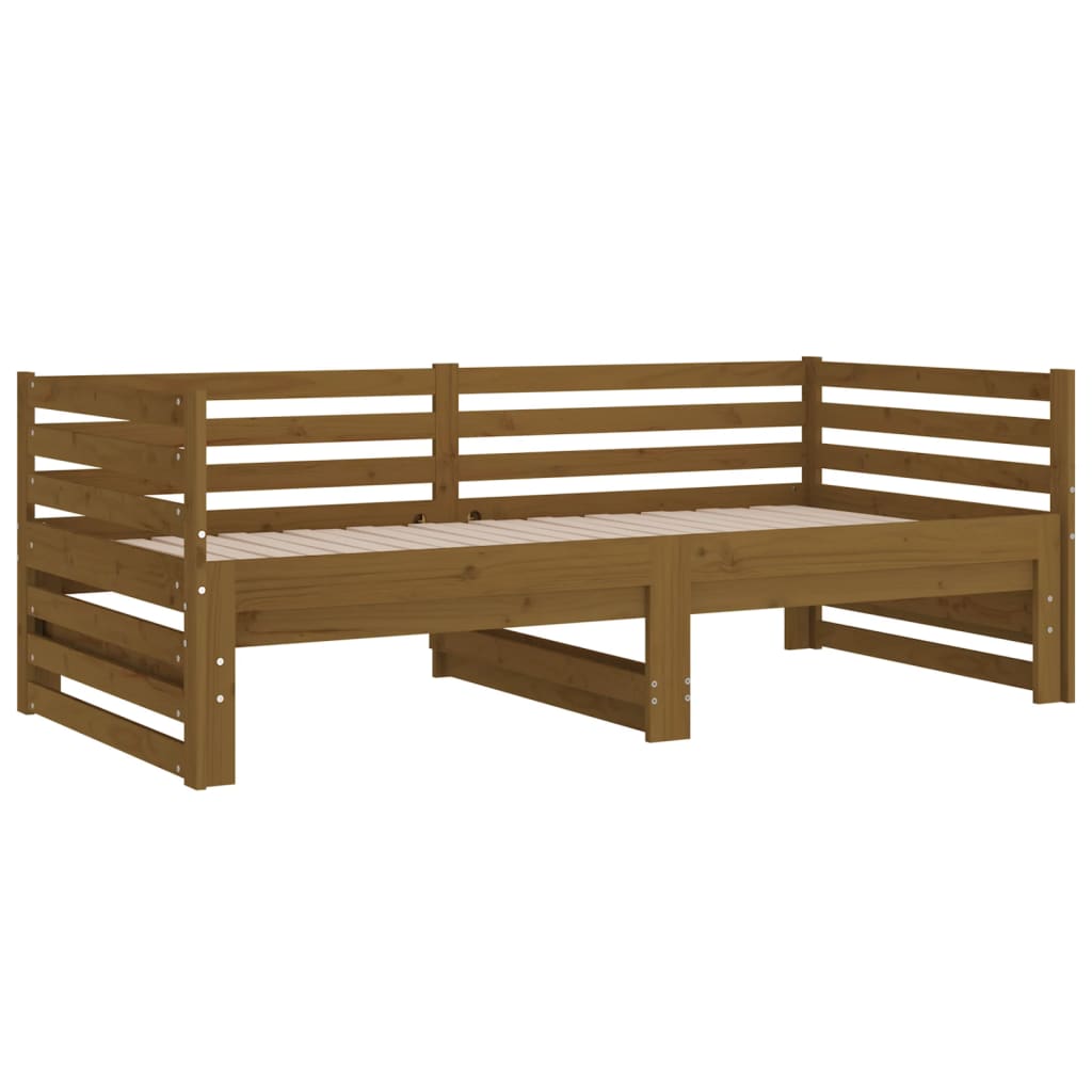 Lit de repos extensible marron miel 2x(90x190) cm en bois de pin massif