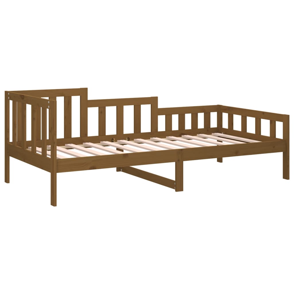 Lit de repos marron miel 90x190 cm en bois de pin massif