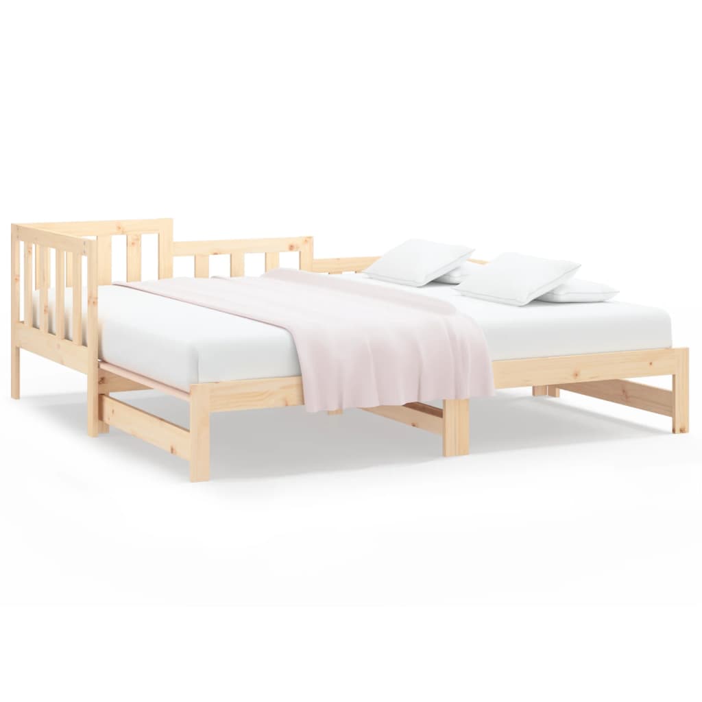 Lit de repos extensible 2x(80x200) cm en bois de pin massif