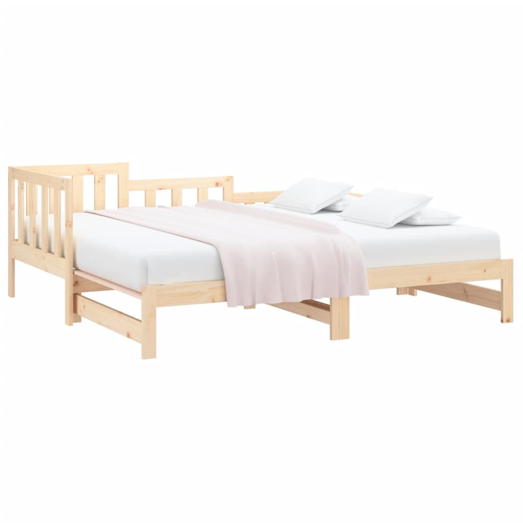 Lit de repos extensible 2x(80x200) cm en bois de pin massif