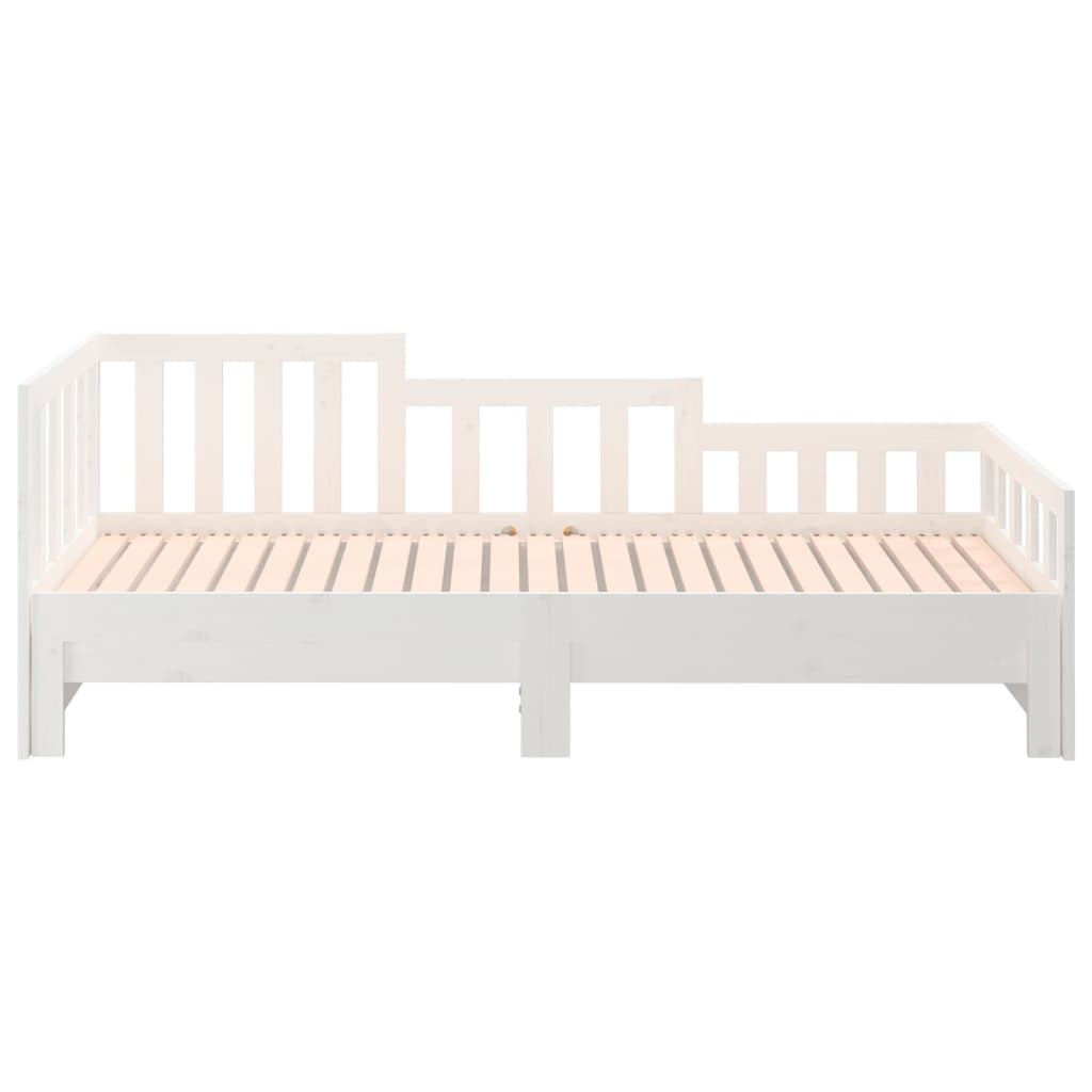 Lit de repos extensible blanc 2x(80x200) cm en bois de pin massif