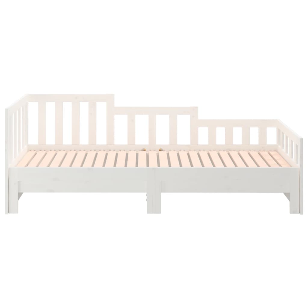 Lit de repos extensible blanc 2x(90x200) cm en bois de pin massif