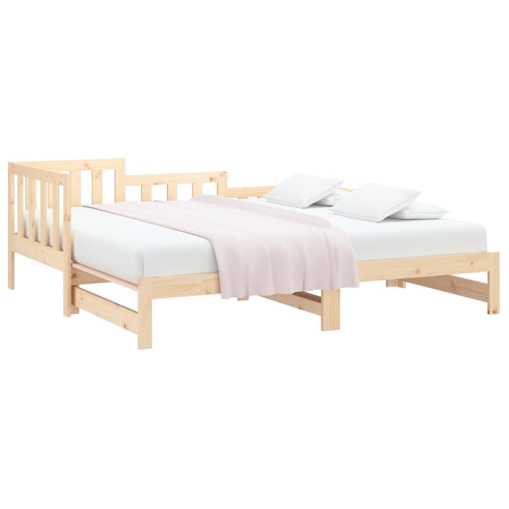 Lit de repos extensible 2x(90x190) cm en bois de pin massif