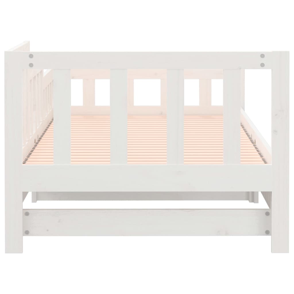 Lit de repos extensible blanc 2x(90x190) cm en bois de pin massif