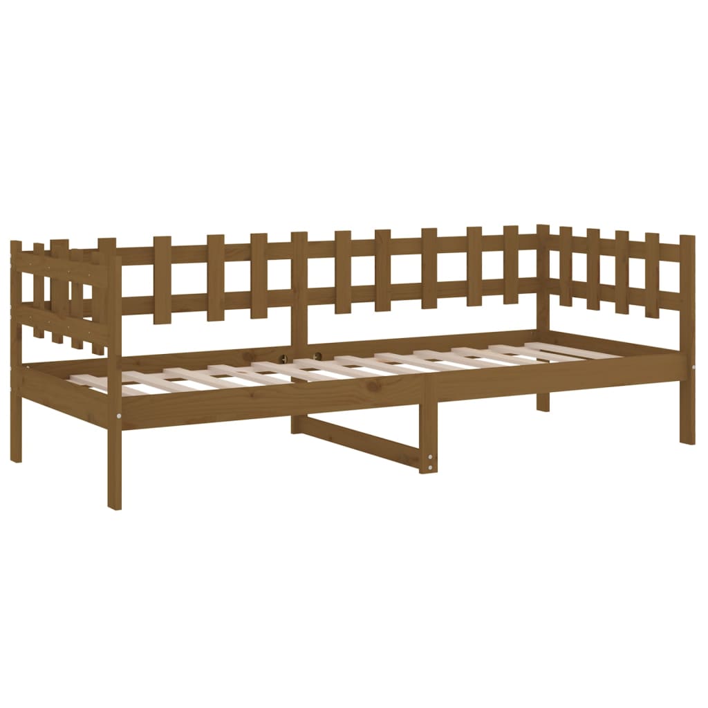 Lit de repos marron miel 80x200 cm en bois de pin massif