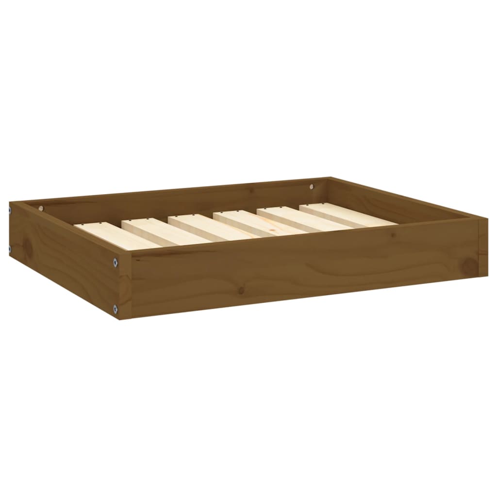 Lit pour chien marron miel 61,5x49x9 cm en bois de pin massif