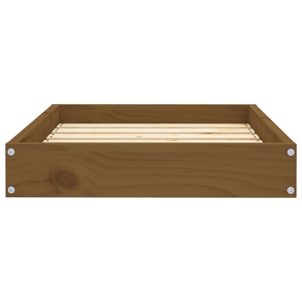 Lit pour chien marron miel 61,5x49x9 cm en bois de pin massif