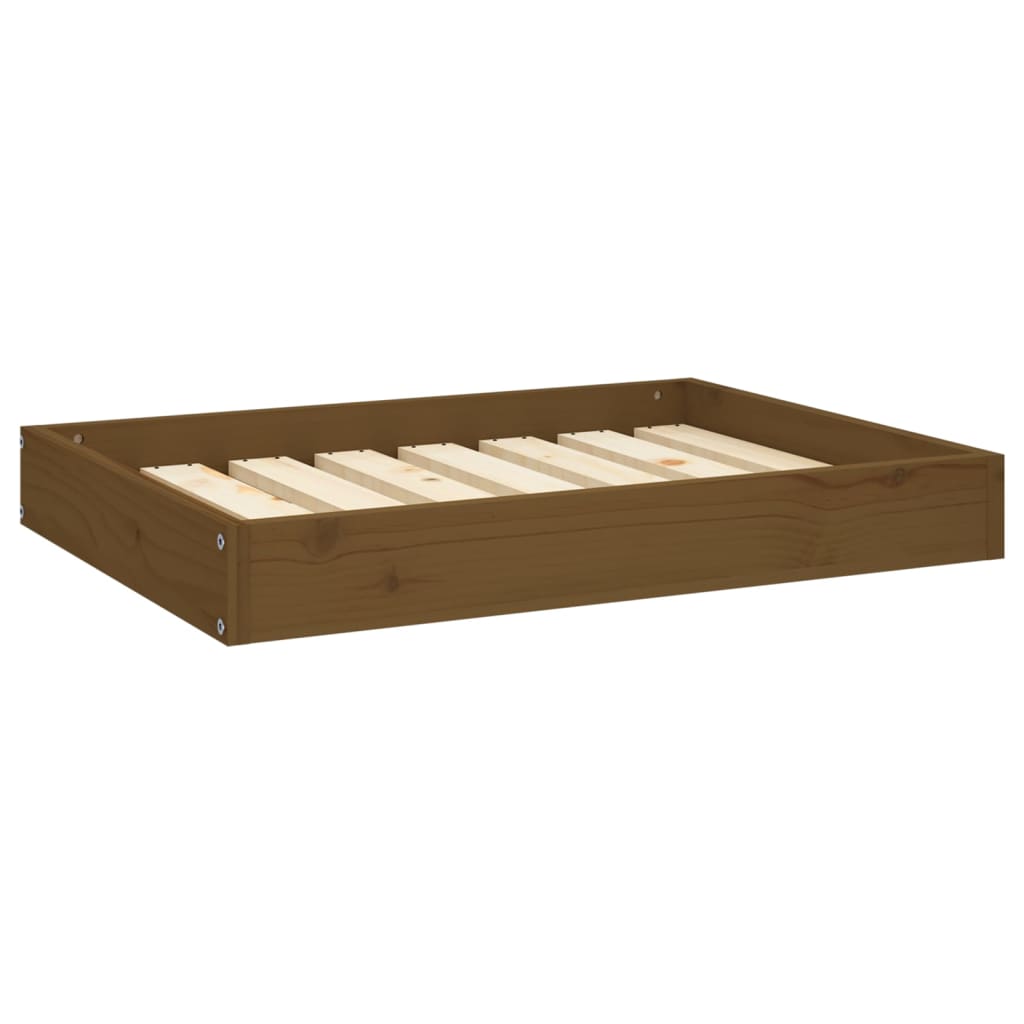 Lit pour chien marron miel 71,5x54x9 cm en bois de pin massif