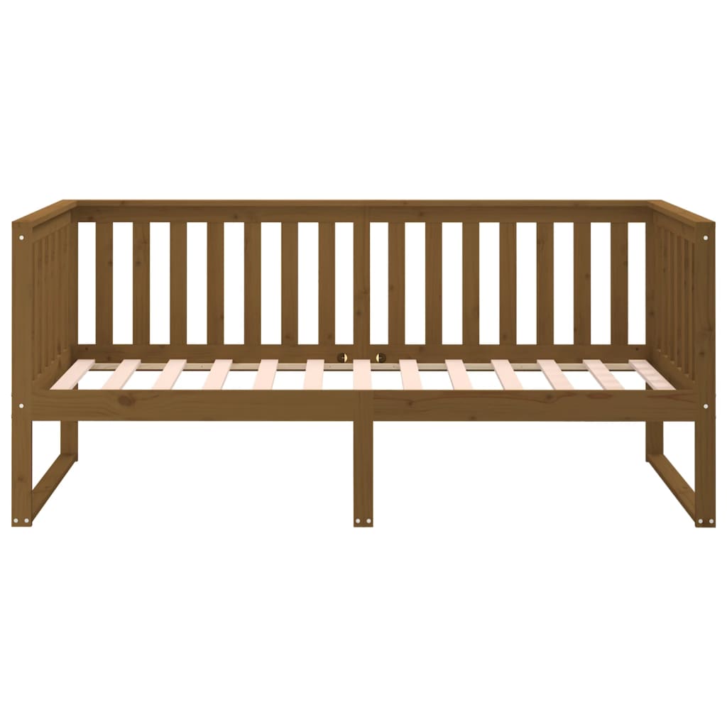 Lit de repos marron miel 90x190 cm en bois de pin massif