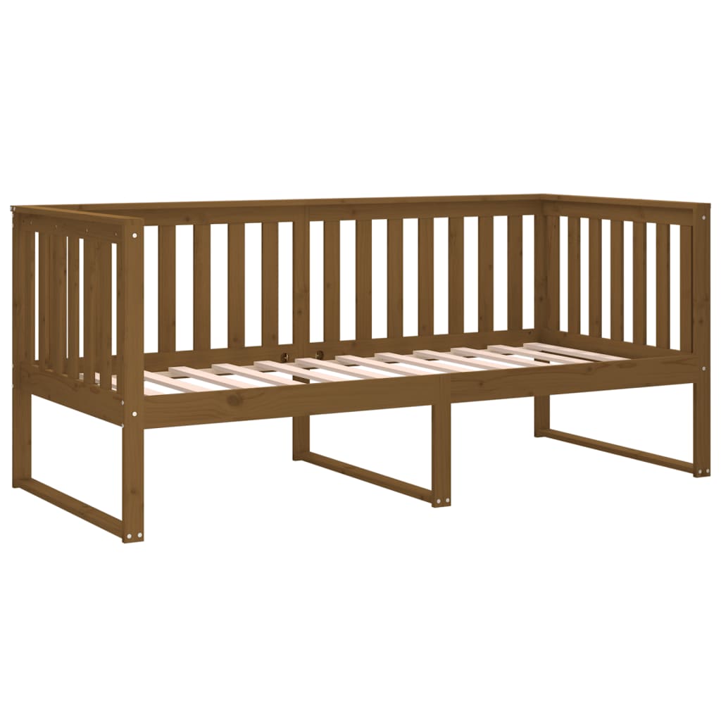 Lit de repos marron miel 100x200 cm en bois de pin massif