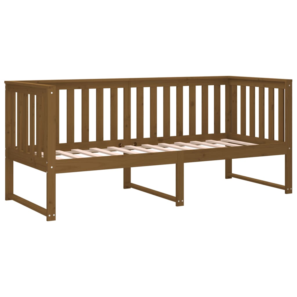 Lit de repos marron miel 75x190 cm en bois de pin massif