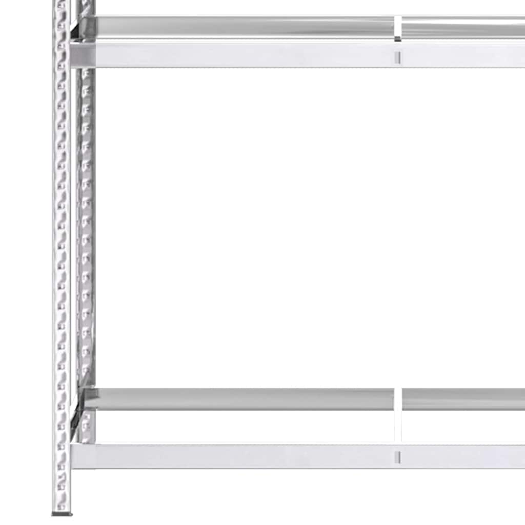 Reifenregale mit 3 Böden 2 Stk. Silbern 110x40x200 cm Stahl
