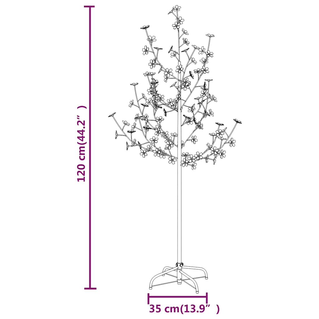 LED-Baum Kirschblüte Warmweiß 84 LEDs 120 cm