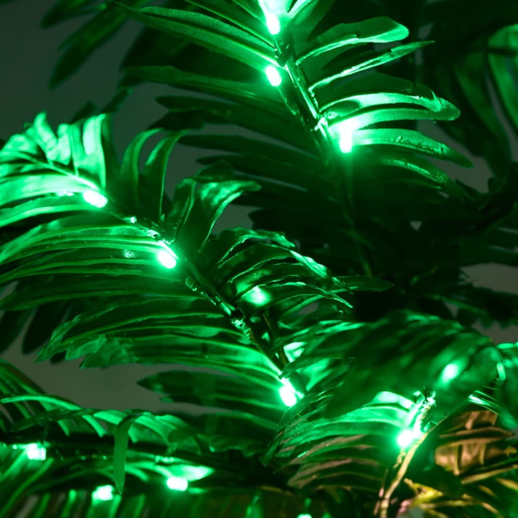 Künstliche Palme mit 136 LEDs Warmweiß 220 cm