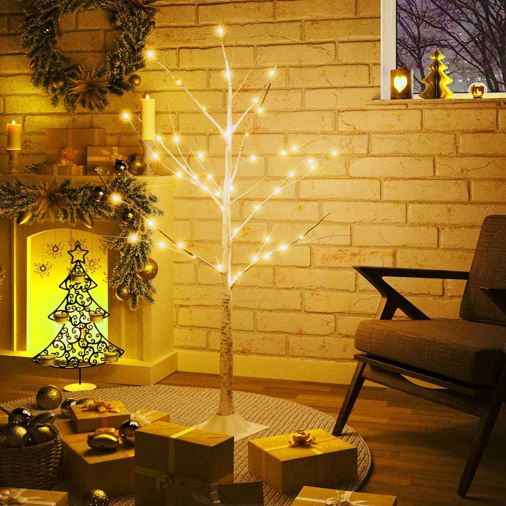 LED-Birke Warmweiß 48 LEDs 120 cm