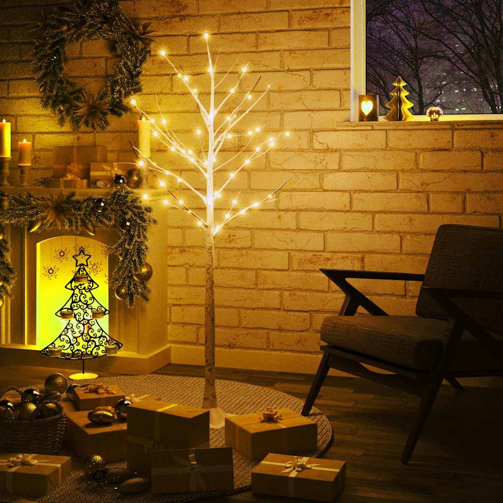 LED-Birke Warmweiß 72 LEDs 150 cm
