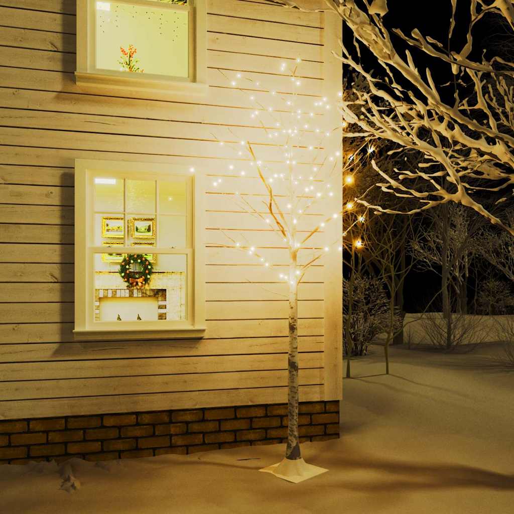 LED-Birke Warmweiß 128 LEDs 220 cm