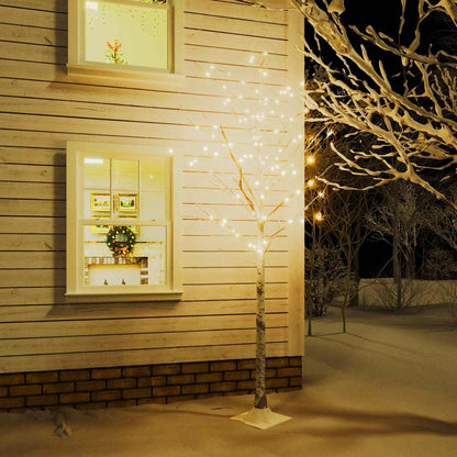 LED-Birke Warmweiß 128 LEDs 220 cm