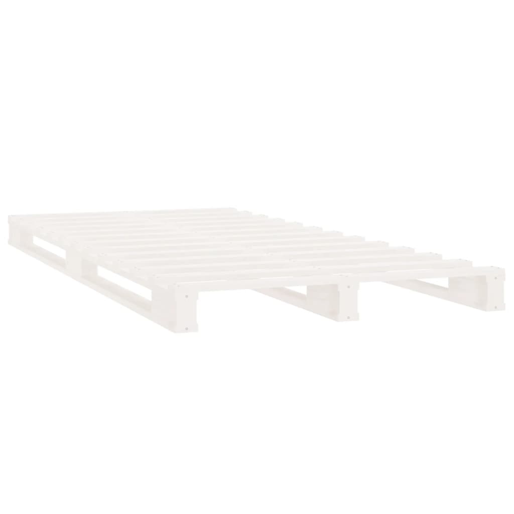 Lit palette blanc 90x200 cm bois de pin massif