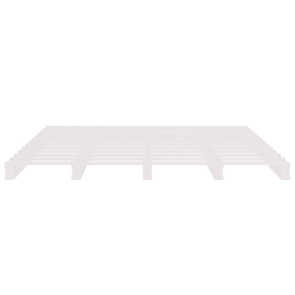 Lit palette blanc 200x200 cm bois de pin massif