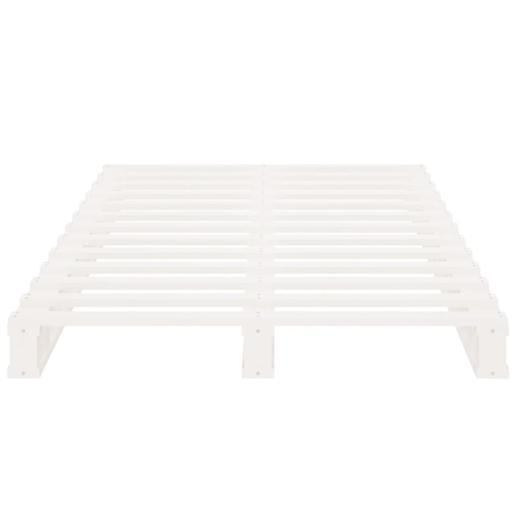 Lit palette blanc 75x190 cm bois de pin massif