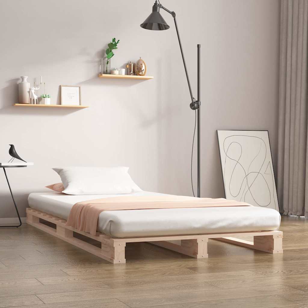 Palettenbett 90x190 cm Massivholz Kiefer