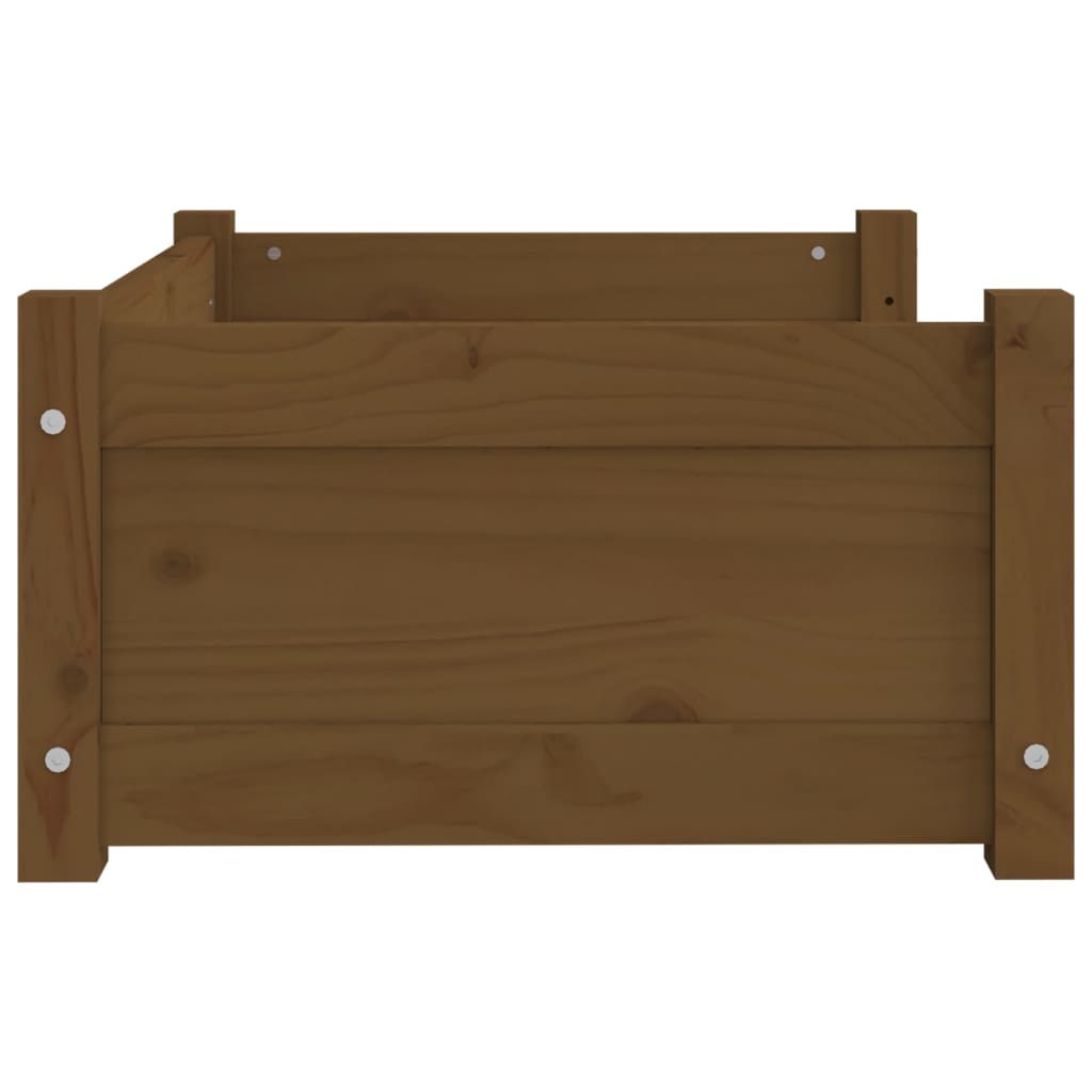 Lit pour chien marron miel 65,5x50,5x28 cm en bois de pin massif