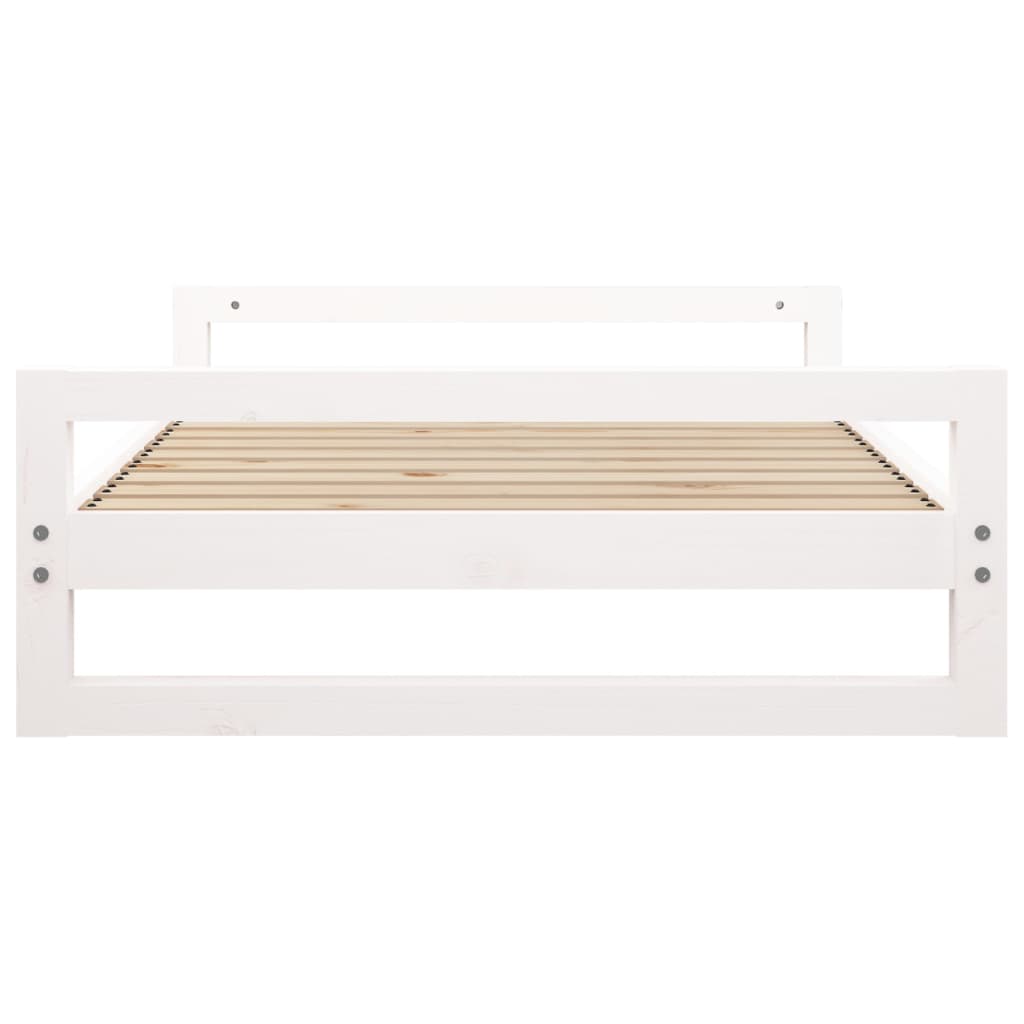 Lit pour chien blanc 105,5x75,5x28 cm en bois de pin massif