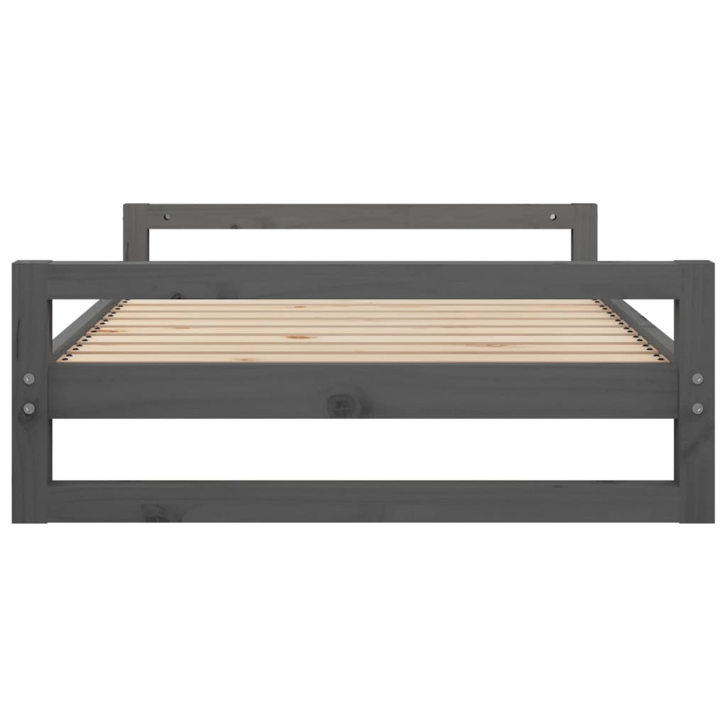 Lit pour chien gris 105,5x75,5x28 cm en bois de pin massif