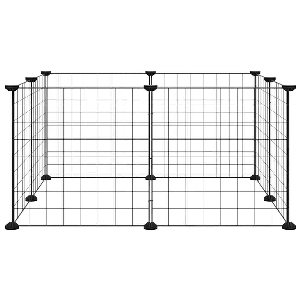 8-Panel-Haustierkäfig Schwarz 35x35 cm Stahl