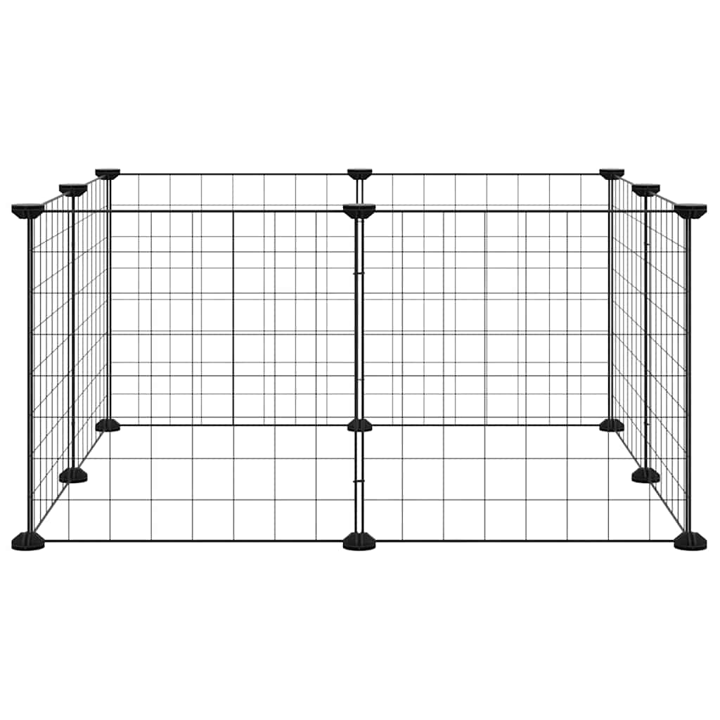 8-Panel-Haustierkäfig Schwarz 35x35 cm Stahl