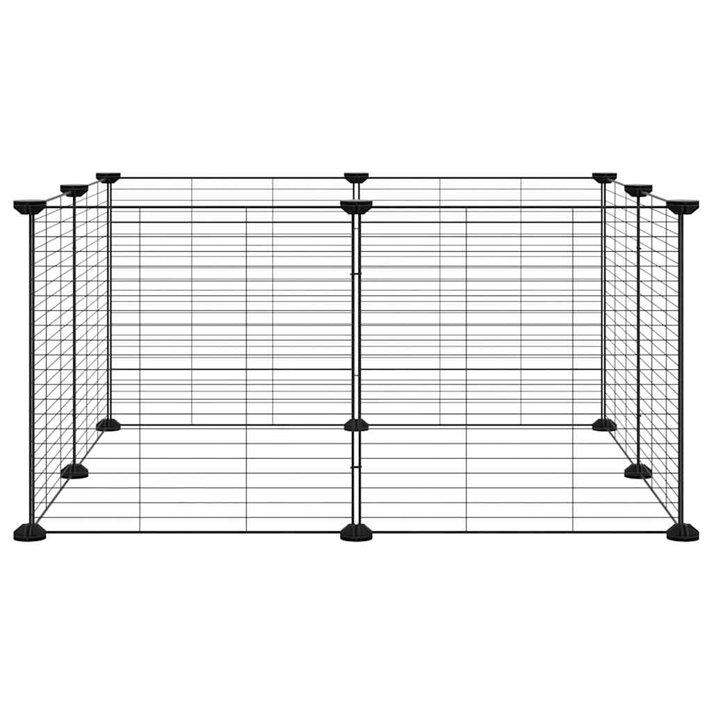 8-Panel-Haustierkäfig Schwarz 35x35 cm Stahl