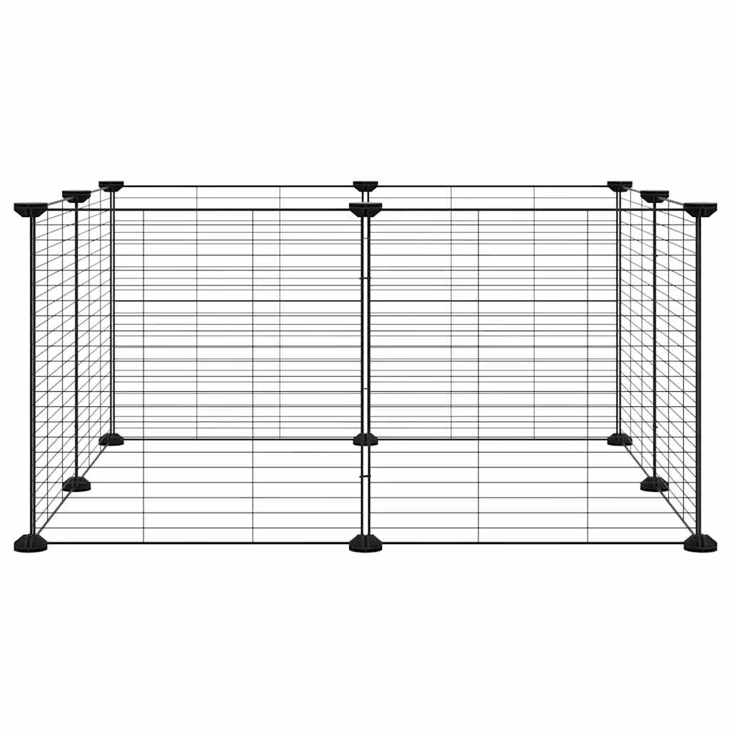 8-Panel-Haustierkäfig Schwarz 35x35 cm Stahl