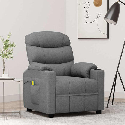 Massagesessel Hellgrau Stoff