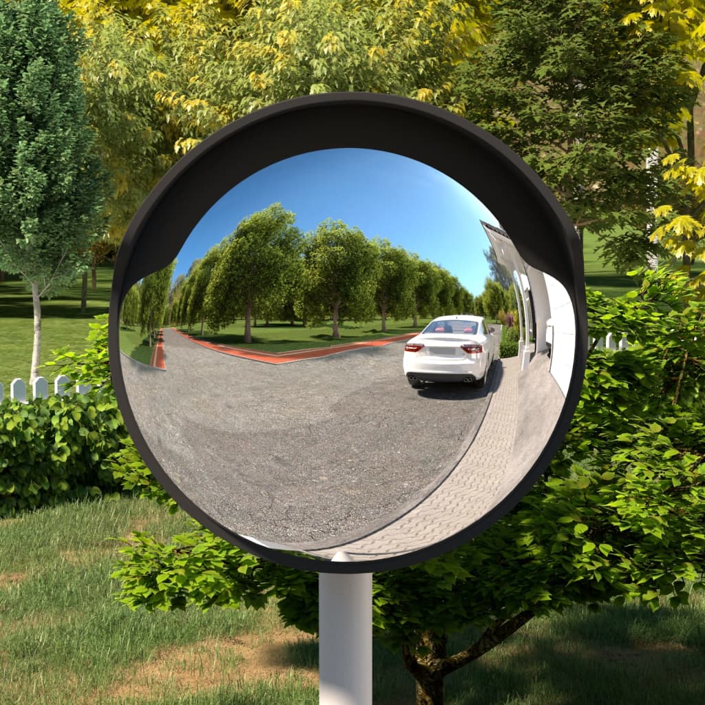 Konvexer Verkehrsspiegel für den Außenbereich Schwarz Ø45 cm Polycarbonat