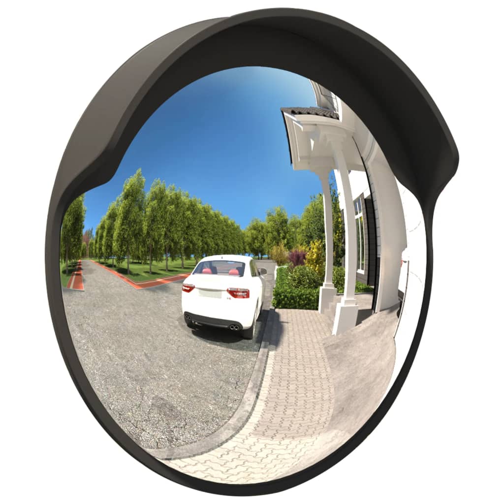 Konvexer Verkehrsspiegel für den Außenbereich Schwarz Ø60 cm Polycarbonat